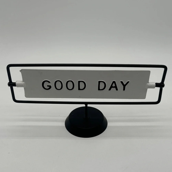 Hearth & Hand Magnolia 'Good Day / Good Night' Reversible Sign Black & White - Picture 1 of 4